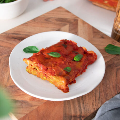 Large slice of Creamy Green Cannelloni on a plate