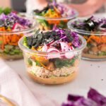 Vegan Poke Bowl Meal Prep container filled with layers of vegetables