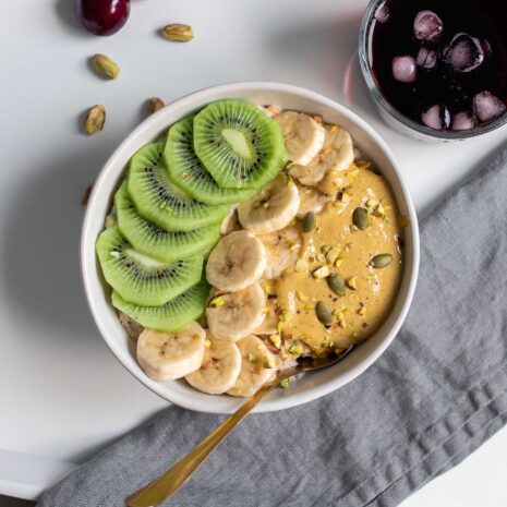 A bowl of warm, soothing ingredients that promote better sleep