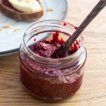A vibrant jar of berry chia jam