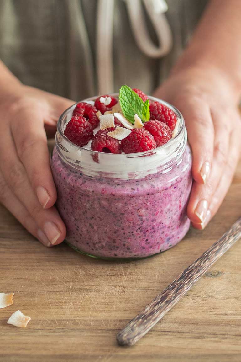Berry Overnight Oats in a jar