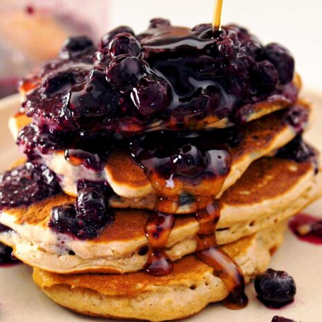 Protein Pancakes with Blueberry Syrup