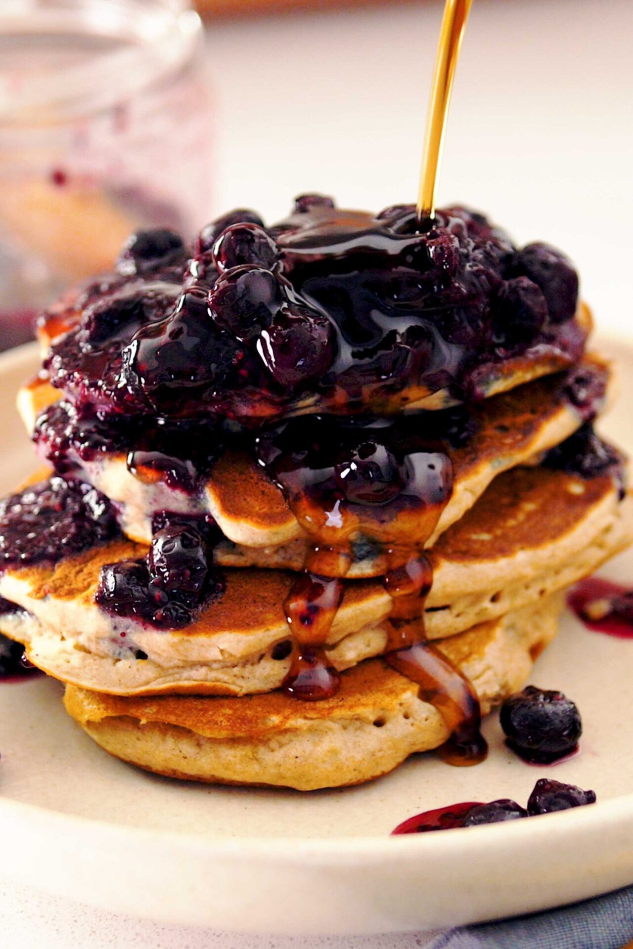 Protein Pancakes with Blueberry Syrup