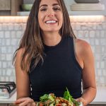 Sarah Cobacho with a plant-based caesar salad recipe
