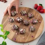 Viral Chia Chocolate Strawberry Jam Bites on a serving board