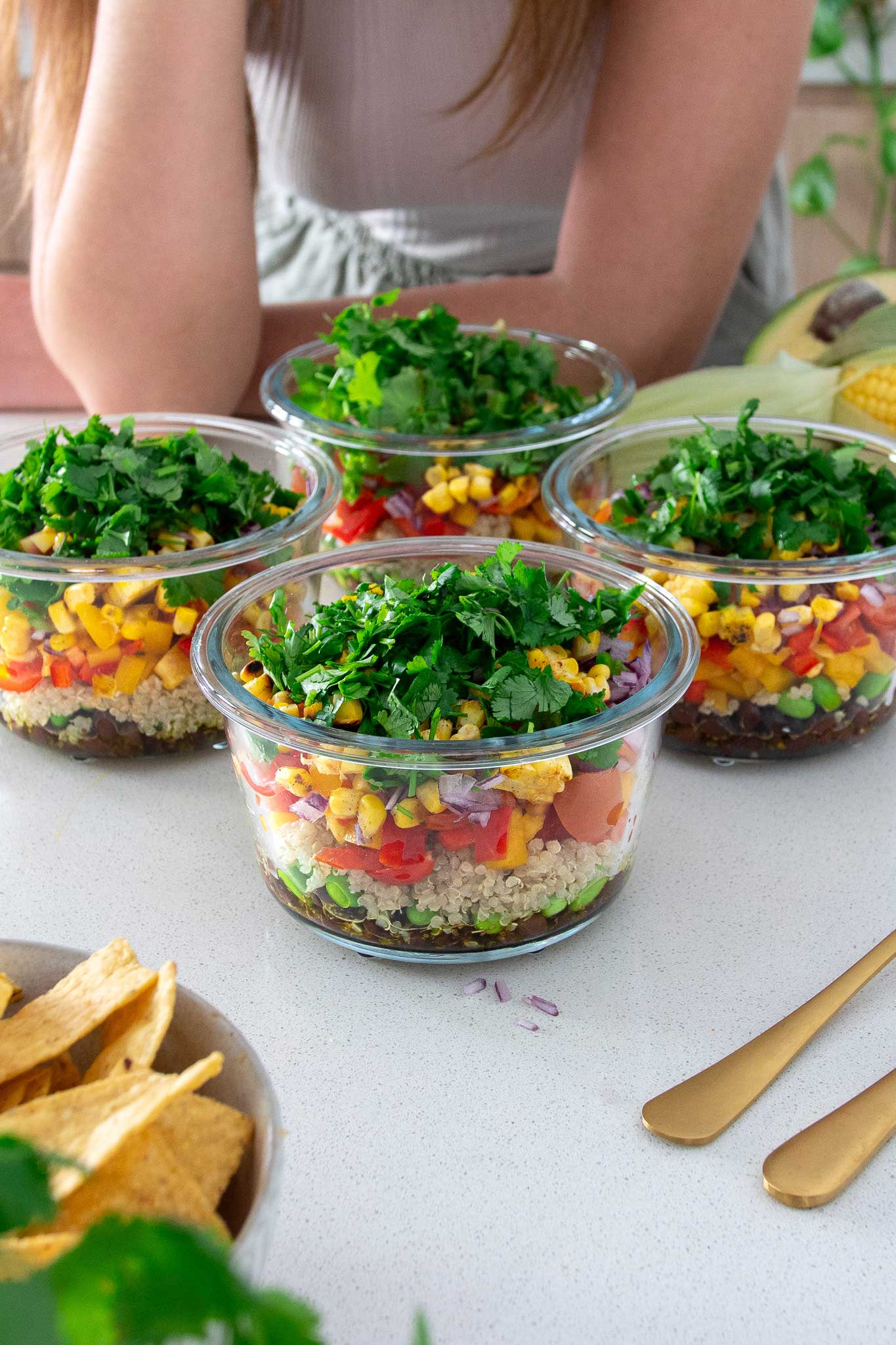 Viral Cowboy Caviar Meal Prep in containers