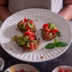 Easy & Delish Homemade Bruschetta on a plate