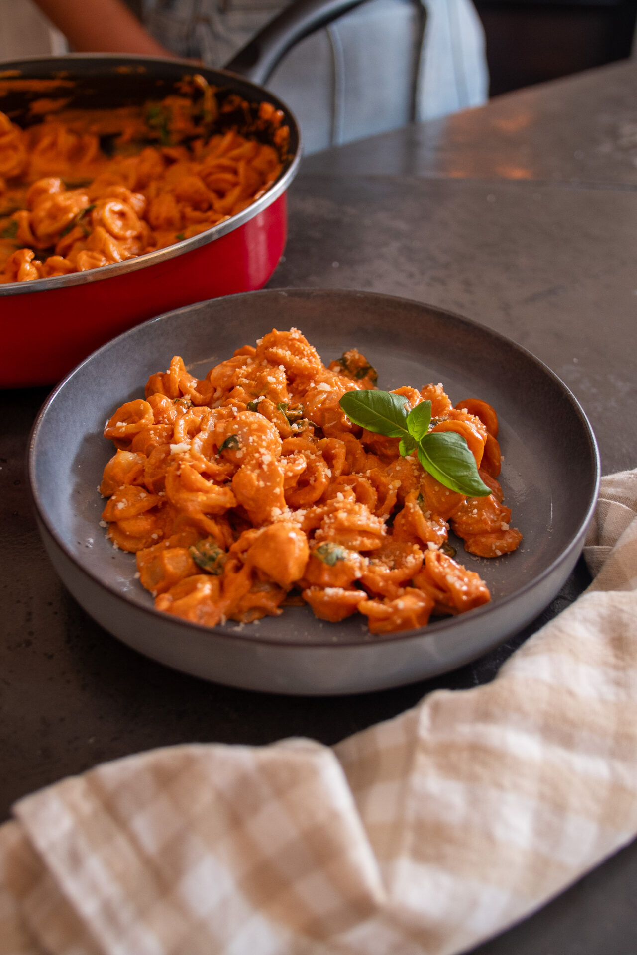 Gigi Hadid's spicy pasta in a bowl