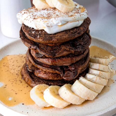 Hailey Bieber Vegan Protein Pancakes Stack