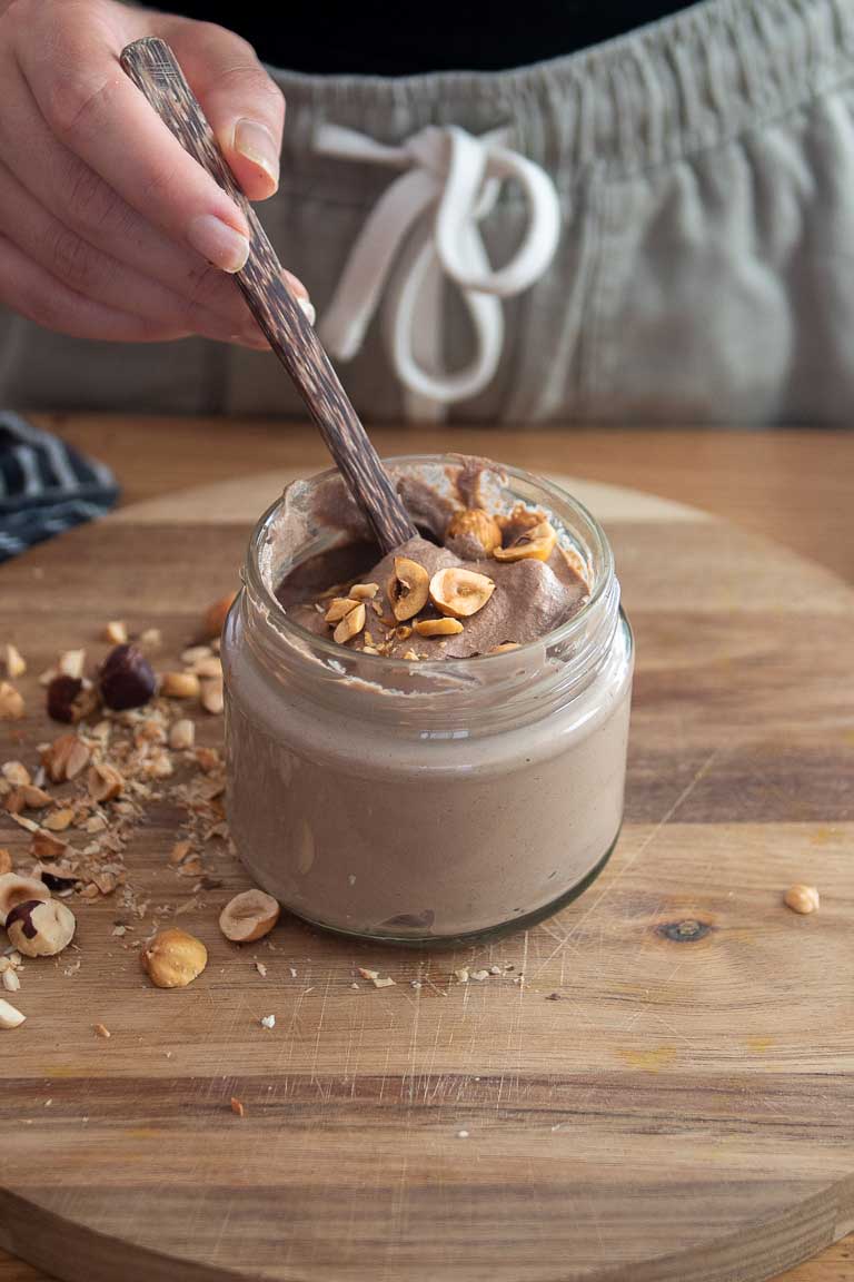 Homemade Nutella made with wholesome ingredients, perfect for a guilt-free indulgence.