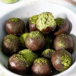Matcha your bounty bites in a bowl