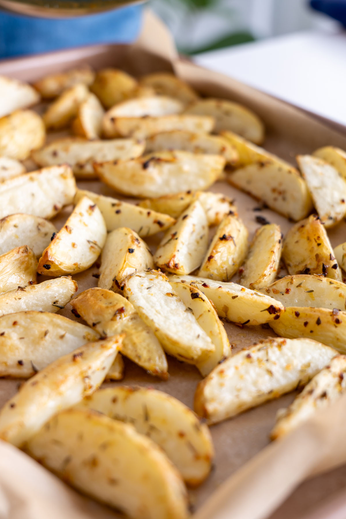 Mediterranean Roasted Potatoes on Baking Tray