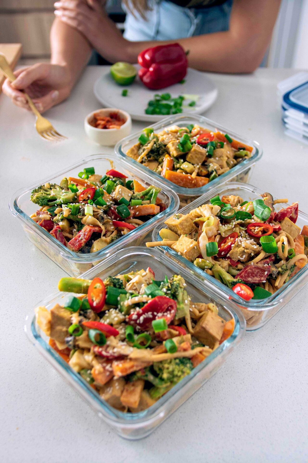 Veggie Noodle Stir Fry with Peanut Lime Sauce