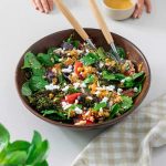 Vibrant, healthy Mediterranean style salad bowl