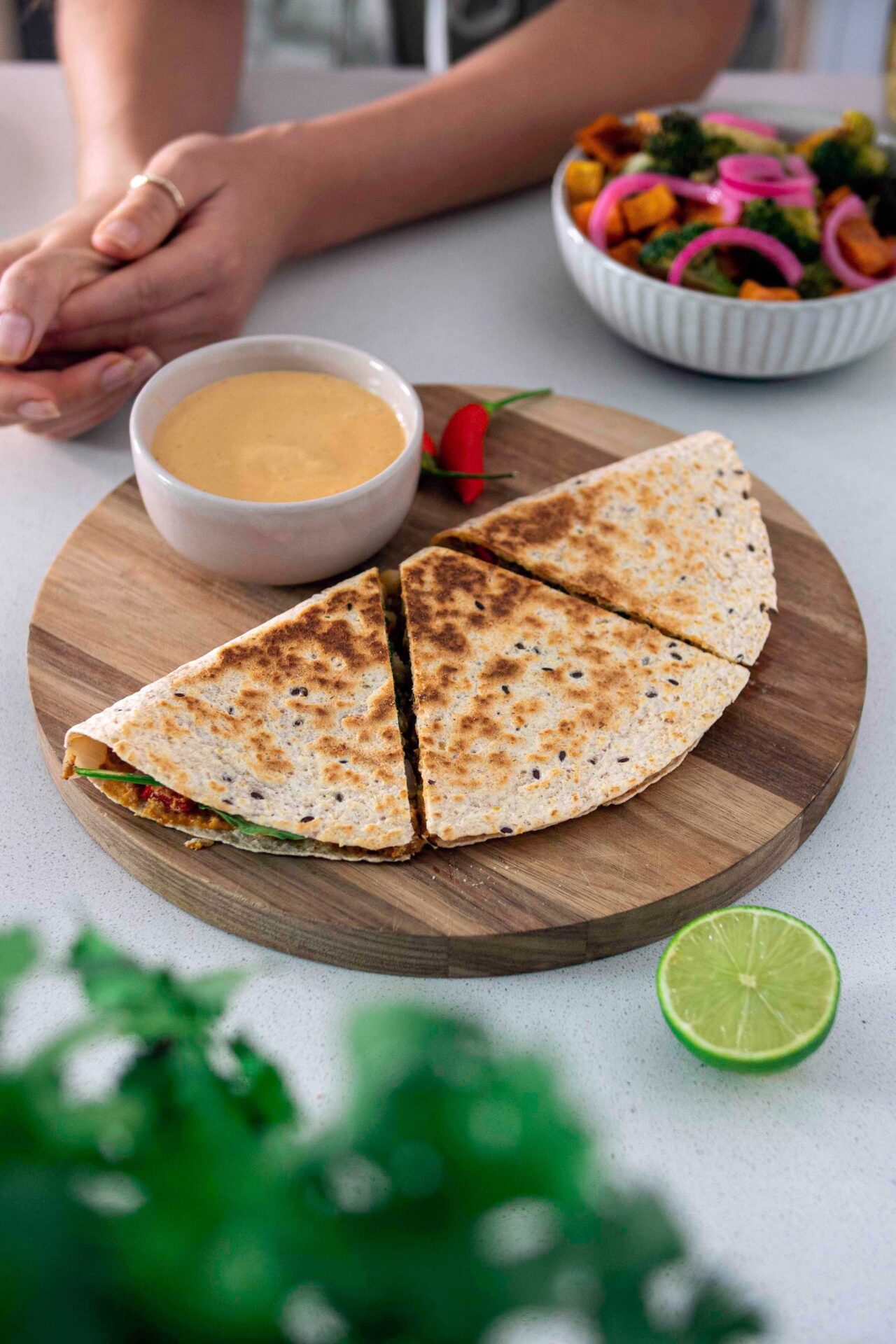 High-Protein Chickpea Quesadillas