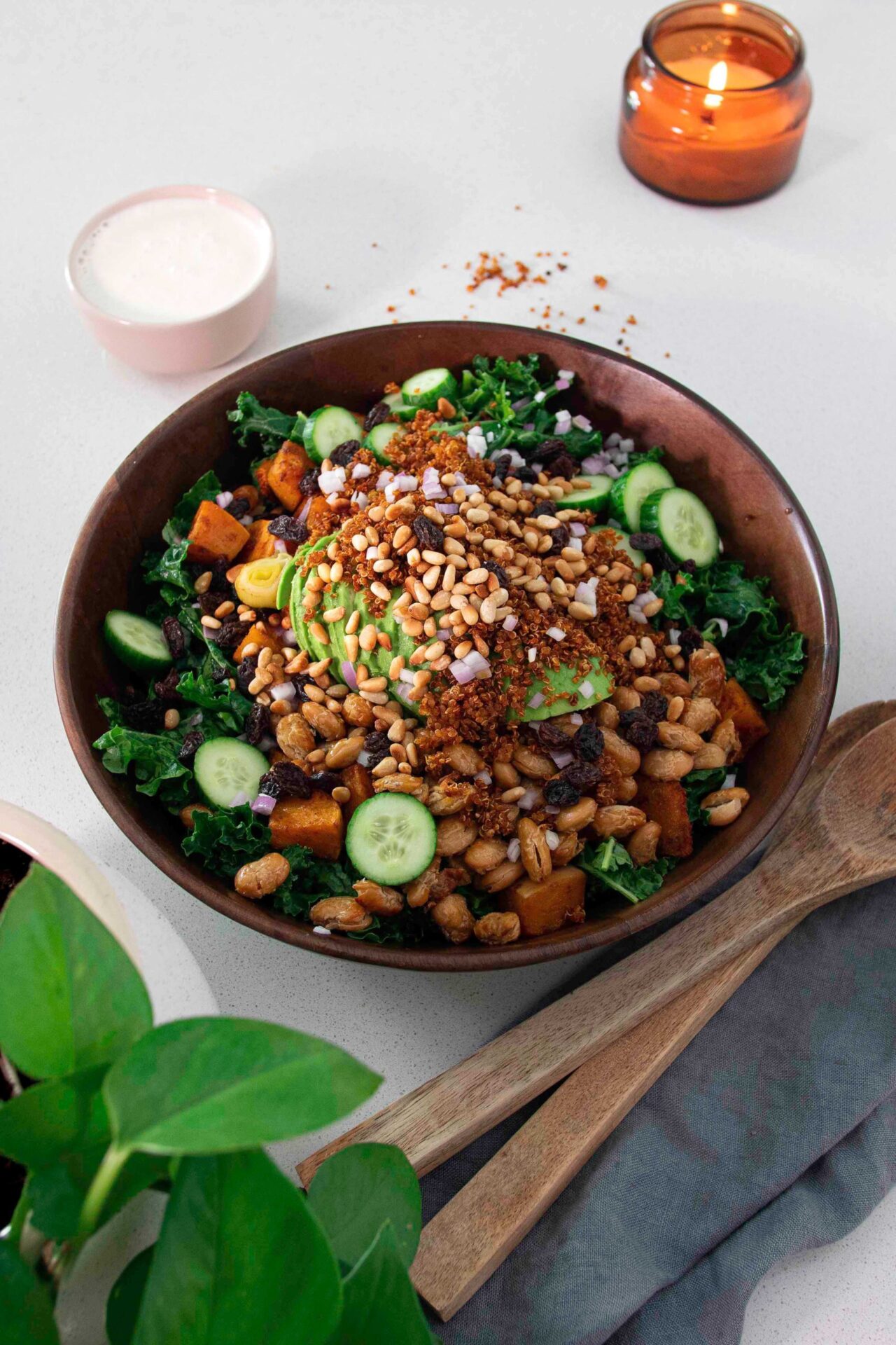 ROASTED PUMPKIN & KALE WARM SALAD IN A BOWL