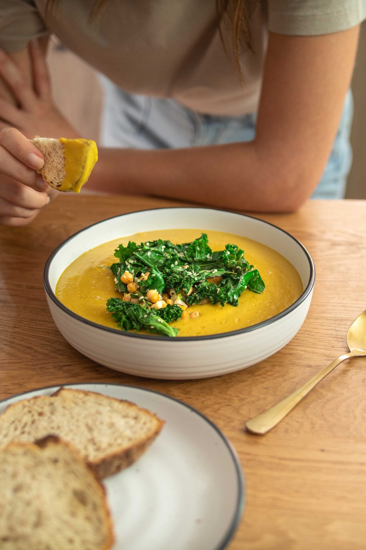Roasted Pumpkin & Cauliflower Soup Bowl