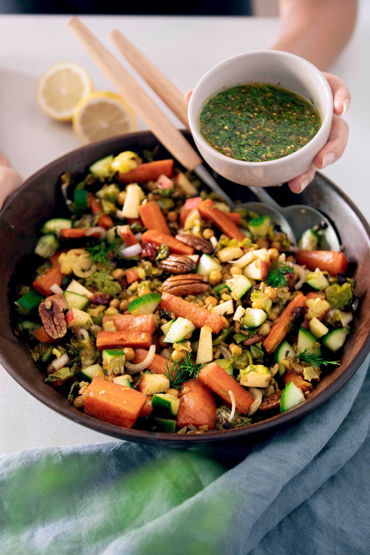 Crispy Rice & Shredded Brussels Sprouts Bowl