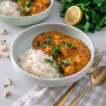 Bowl of vegan, healthy butter chicken