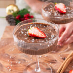 Christmas recipe of Gingerbread Avocado Chocolate Mousse in cocktail glasswear
