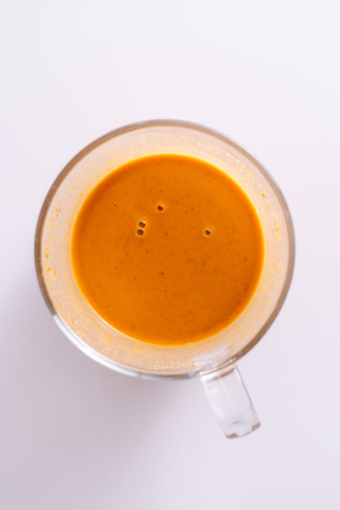 A bowl of peanut sauce for the gochujang noodles.