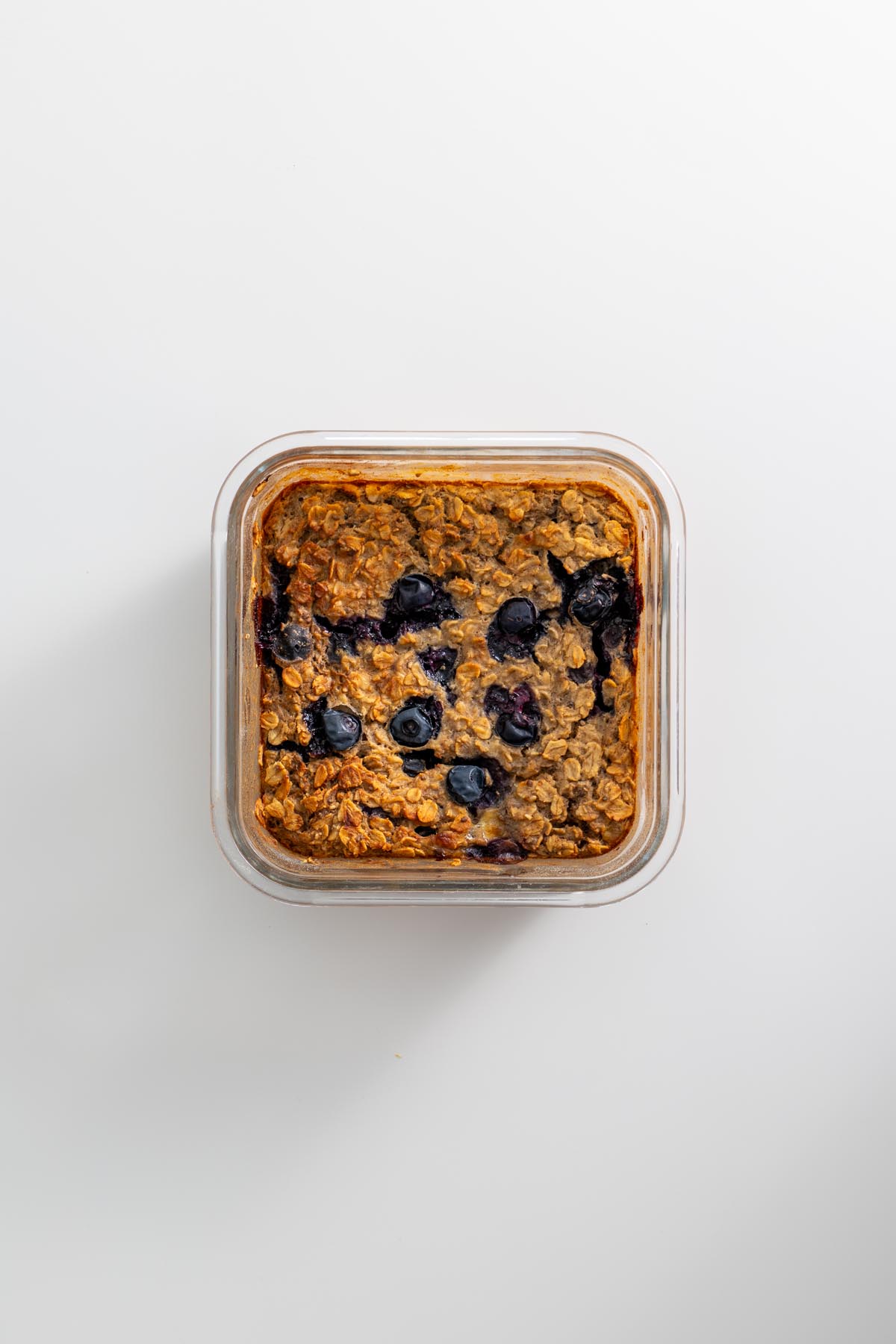 High-Protein Blueberry Baked Oats fresh from the oven